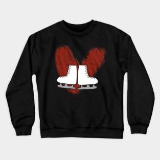 Heart and Ice Skates doodle Crewneck Sweatshirt